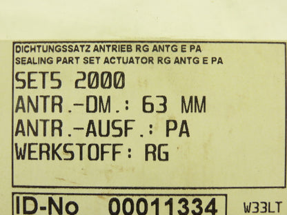 Burkert SET5 2000 Sealing Part Set Actuator Repair Kit 63mm