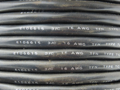 E106615 Sunlight Resistant Wire Spool 16AWG 4 Conductor 205' Black Direct Burial