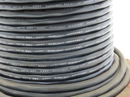 E106615 Sunlight Resistant Wire Spool 16AWG 4 Conductor 205' Black Direct Burial