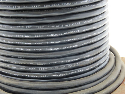 E106615 Sunlight Resistant Wire Spool 16AWG 4 Conductor 205' Black Direct Burial