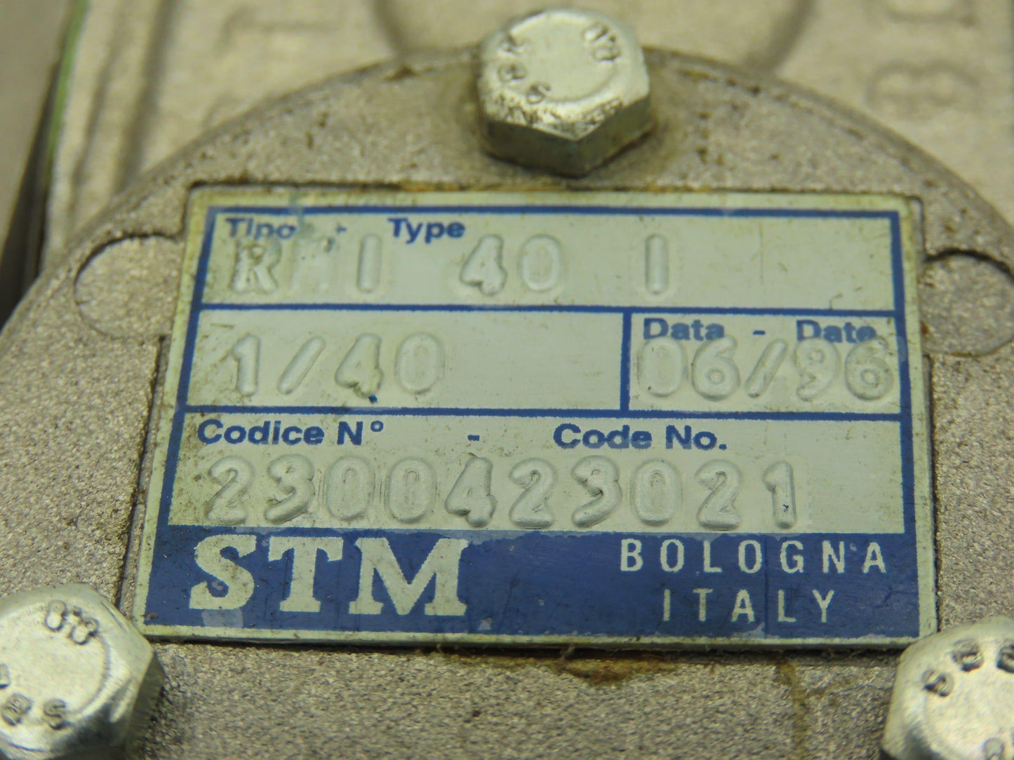 STM RMI 40 I Worm Gearbox 40:1 Reducer 0.29Hp 412rpm IEC 63