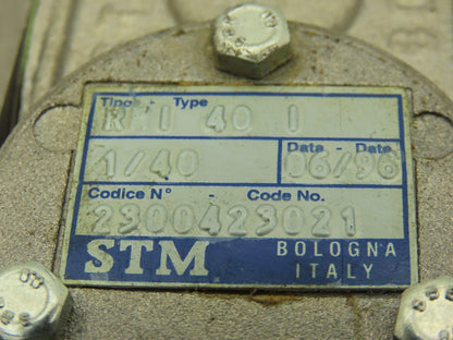 STM RMI 40 I Worm Gearbox 40:1 Reducer 0.29Hp 412rpm IEC 63