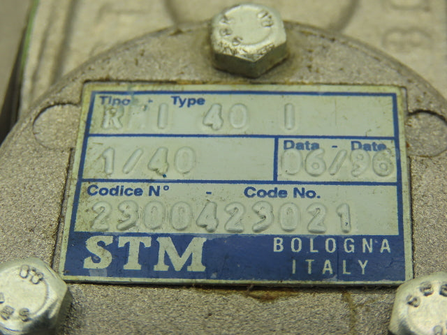 STM RMI 40 I Worm Gearbox 40:1 Reducer 0.29Hp 412rpm IEC 63