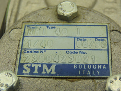STM RMI 40 I Worm Gearbox 40:1 Reducer 0.29Hp 412rpm IEC 63