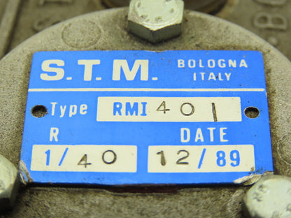 STM RMI 40 I Worm Gearbox 40:1 Reducer 0.29Hp 412rpm IEC 63