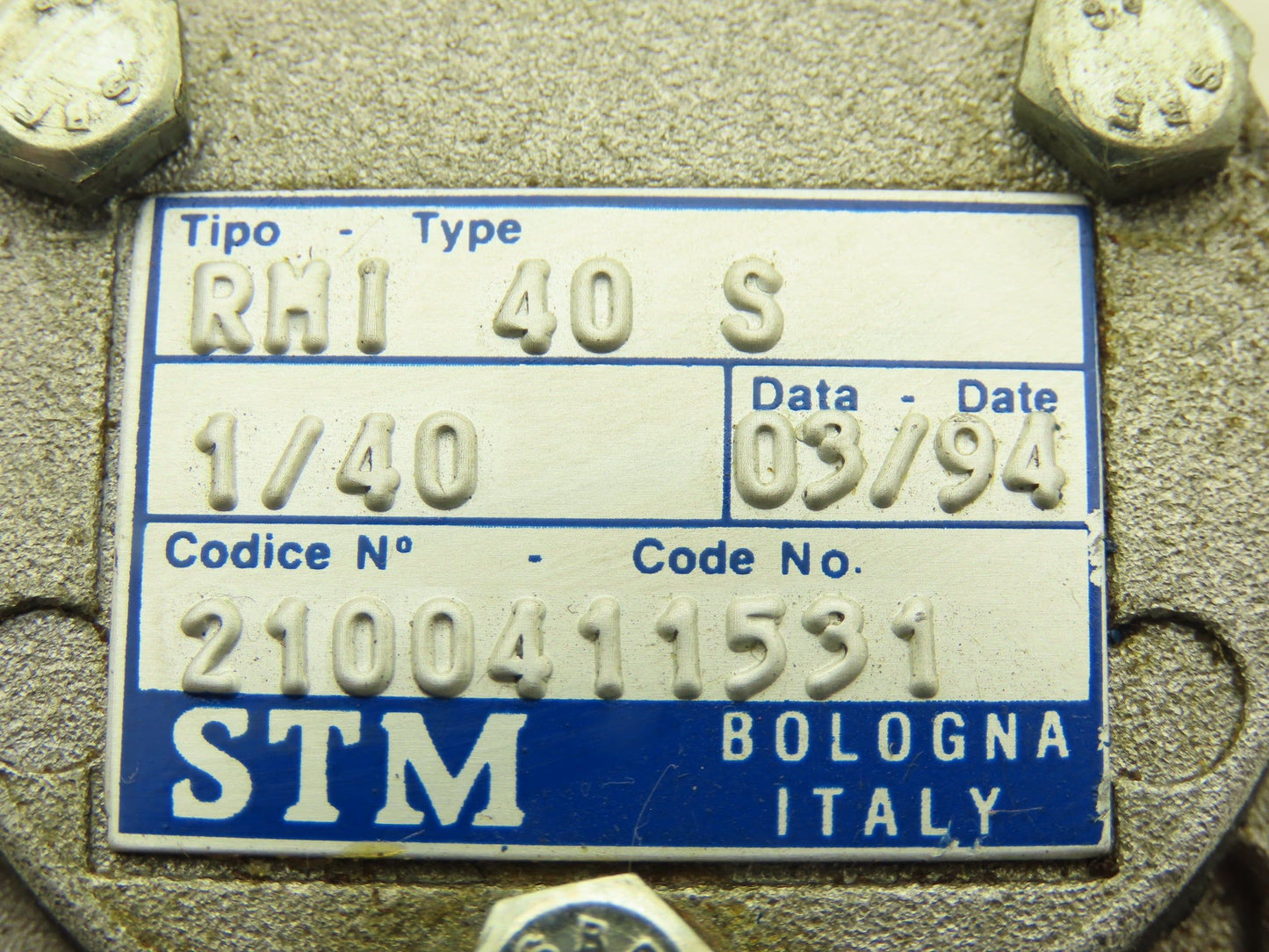 STM RMI 40 S Worm Gearbox 40:1 Reducer 0.29Hp 412rpm IEC 63