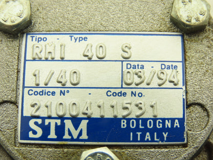 STM RMI 40 S Worm Gearbox 40:1 Reducer 0.29Hp 412rpm IEC 63