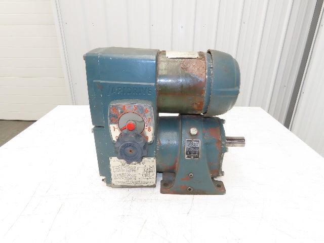 US Motors Varidrive Gearmotor 20:1 Variable Speed 21-208rpm 1/2Hp 230/460V 3PH