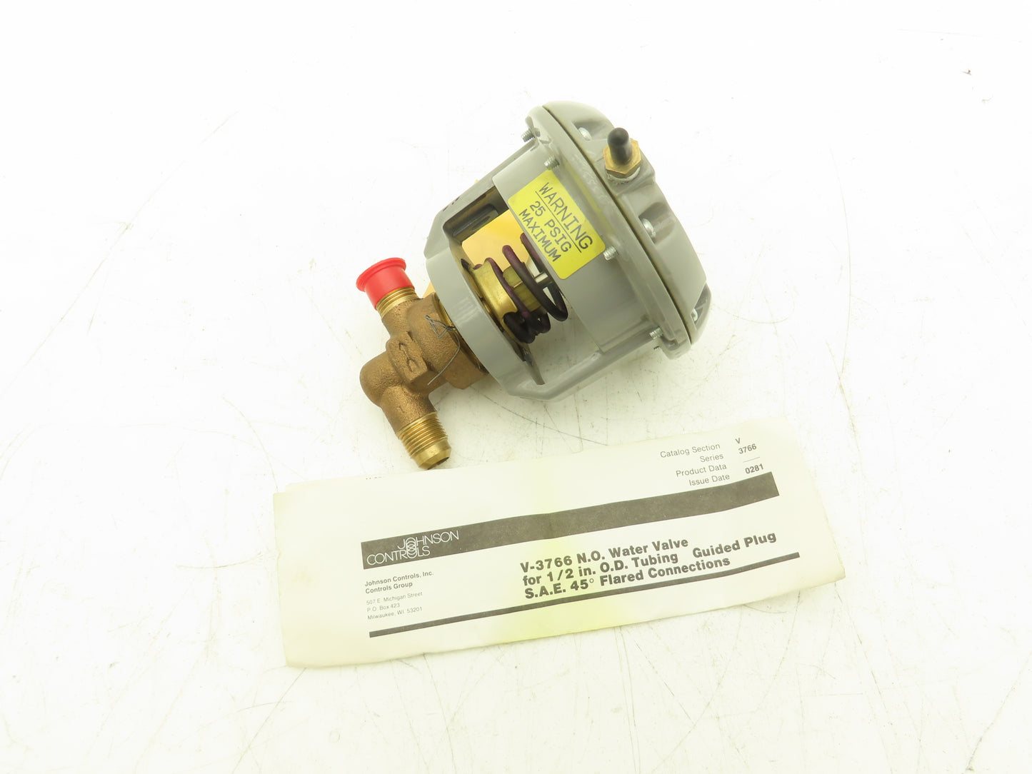 Johnson Controls V-3766-1001 Control Valve Diaphragm 1/2"NPT O.D Flare 25 PSIG