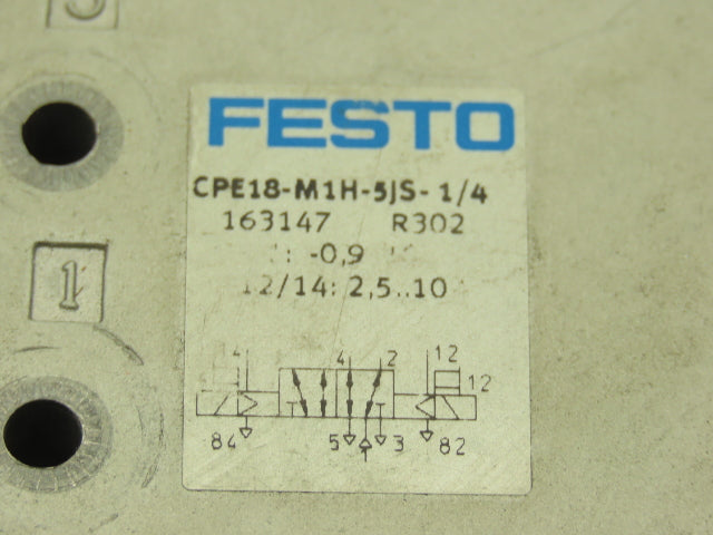 Festo CPE18-M1H-5JS-1/4 5/2 Double Solenoid Valve 1500 l/min Lot of 2