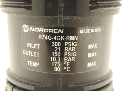 Norgren R74G-4GK-RMN Excelon Regulator 1/2NPT 4-145psi