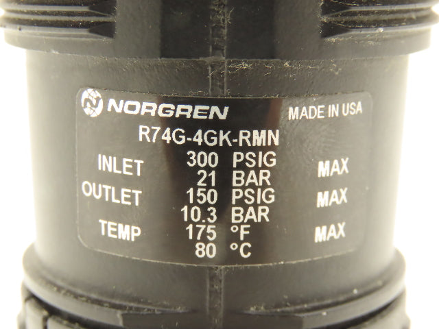 Norgren R74G-4GK-RMN Excelon Regulator 1/2NPT 4-145psi
