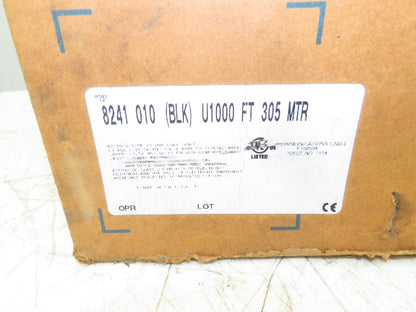 Belden 8241 010 Wire Spool 23AWG 850' Black Coaxial Cable