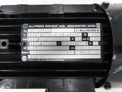 Alfred Imhof R32DT80N4 Inline Gearmotor 13.29 Reducer 104rpm .75kw 230/400V 3PH