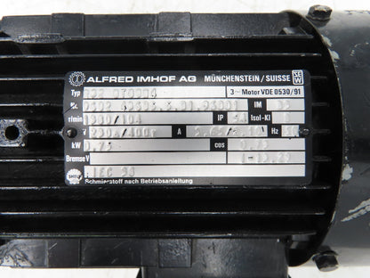 Alfred Imhof R32DT80N4 Inline Gearmotor 13.29 Reducer 104rpm .75kw 230/400V 3PH
