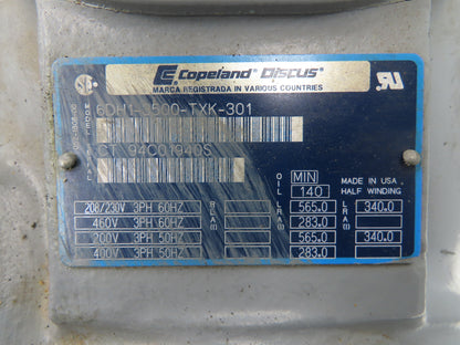 Copeland 6DH1-3500 Semi-Hermetic Discus Compressor 35 Ton 3Ph 208-230/460V READ