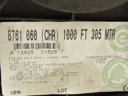 Belden 8761 060 Wire Spool 22AWG 225' 1 Pair Twisted Gray Cable 300V