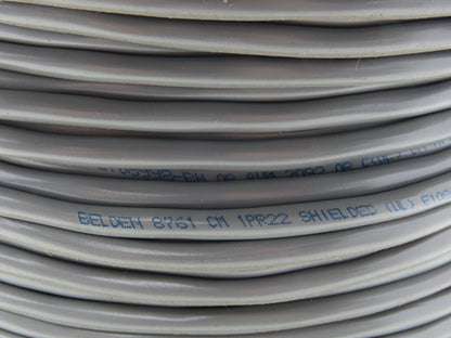 Belden 8761 060 Wire Spool 22AWG 225' 1 Pair Twisted Gray Cable 300V