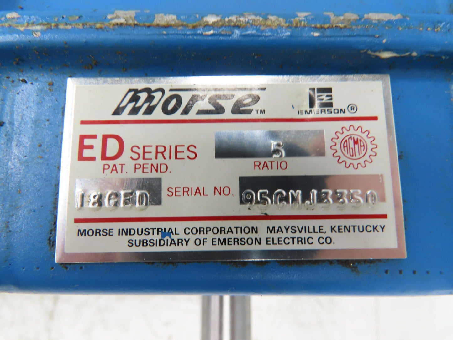 Reliance Duty Master Gearmotor 5:1 Morse Reducer 345rpm 3/4Hp 230/460V 56C RH