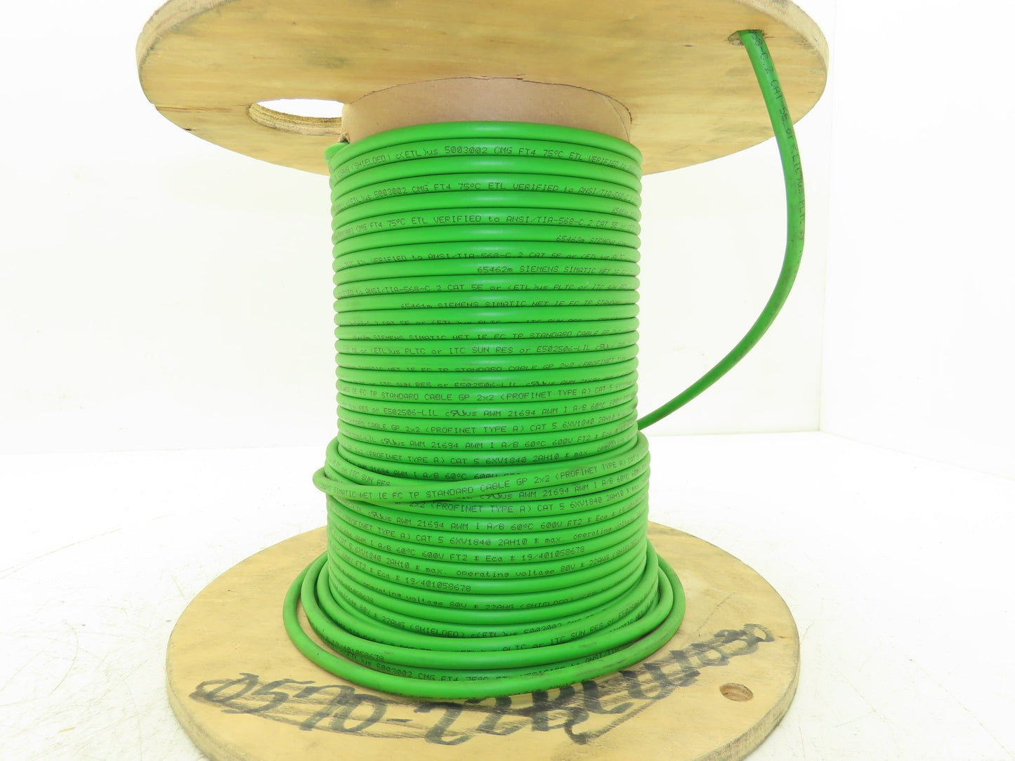 Siemens 6XV1840 2AH10 Wire Spool 22AWG 65' 4 Conductor Green Cable 80V