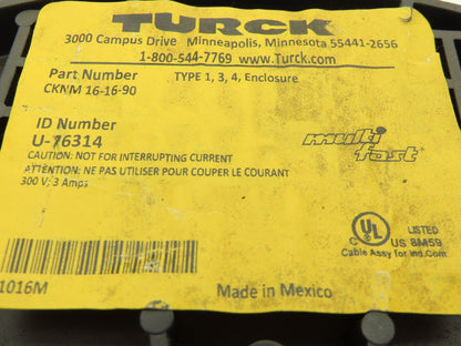 Turck CKNM 16-16-90 Actuator Sensor Cord 22AWG 16 Wire 180'