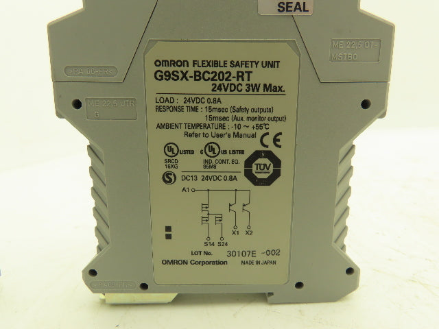 Omron G9SX-BC202-RT Flexible Safety Unit 24VDC 0.8A Lot of 2