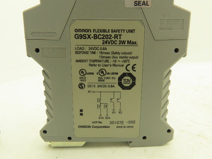 Omron G9SX-BC202-RT Flexible Safety Unit 24VDC 0.8A Lot of 2