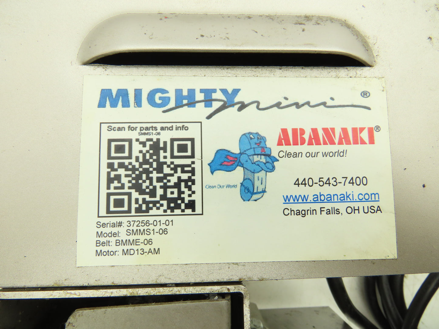 Abanaki SMMS1-06 Mighty Mini Belt Oil Skimmer w/Timer 1gph 6" Reach 115V