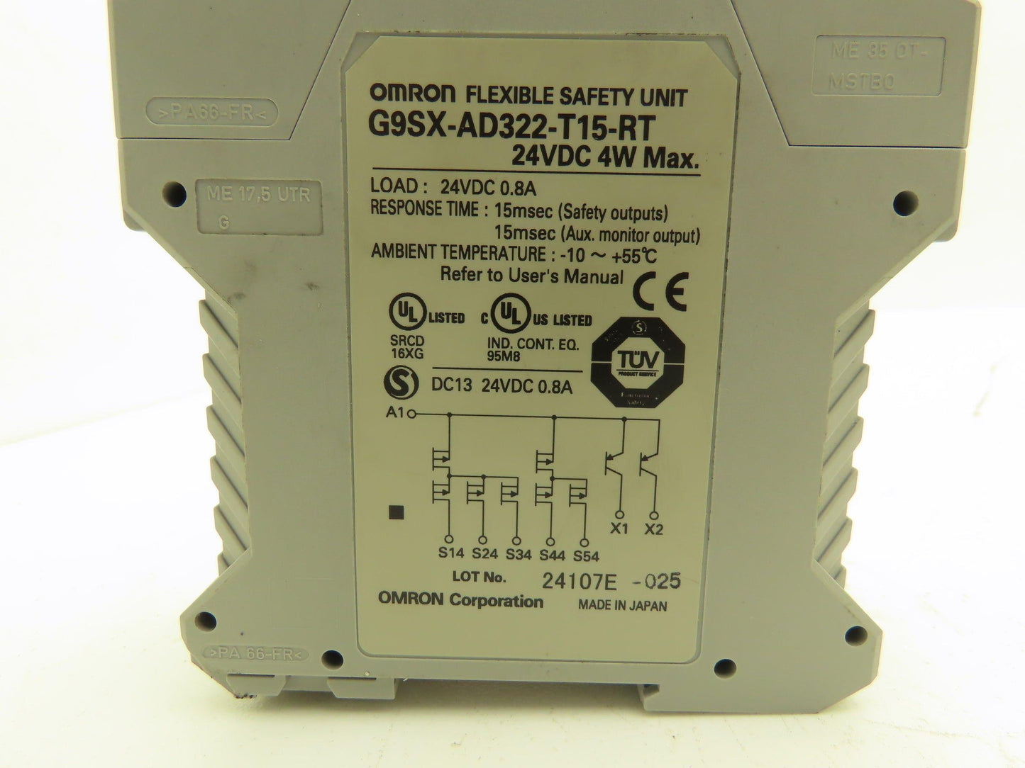Omron G9SX-AD322-T15 Flexible Safety Unit 24VDC 0.8A 15ms Lot of 4