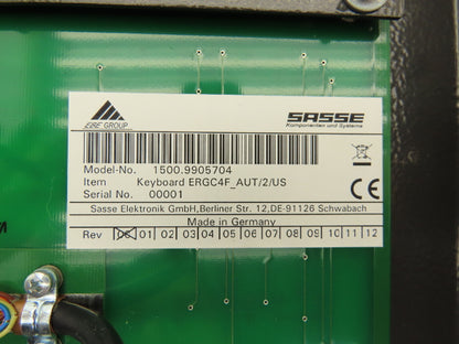 Sasse 1500.9905704 Industrial Keyboard, Stainless with Trackball & Numpad