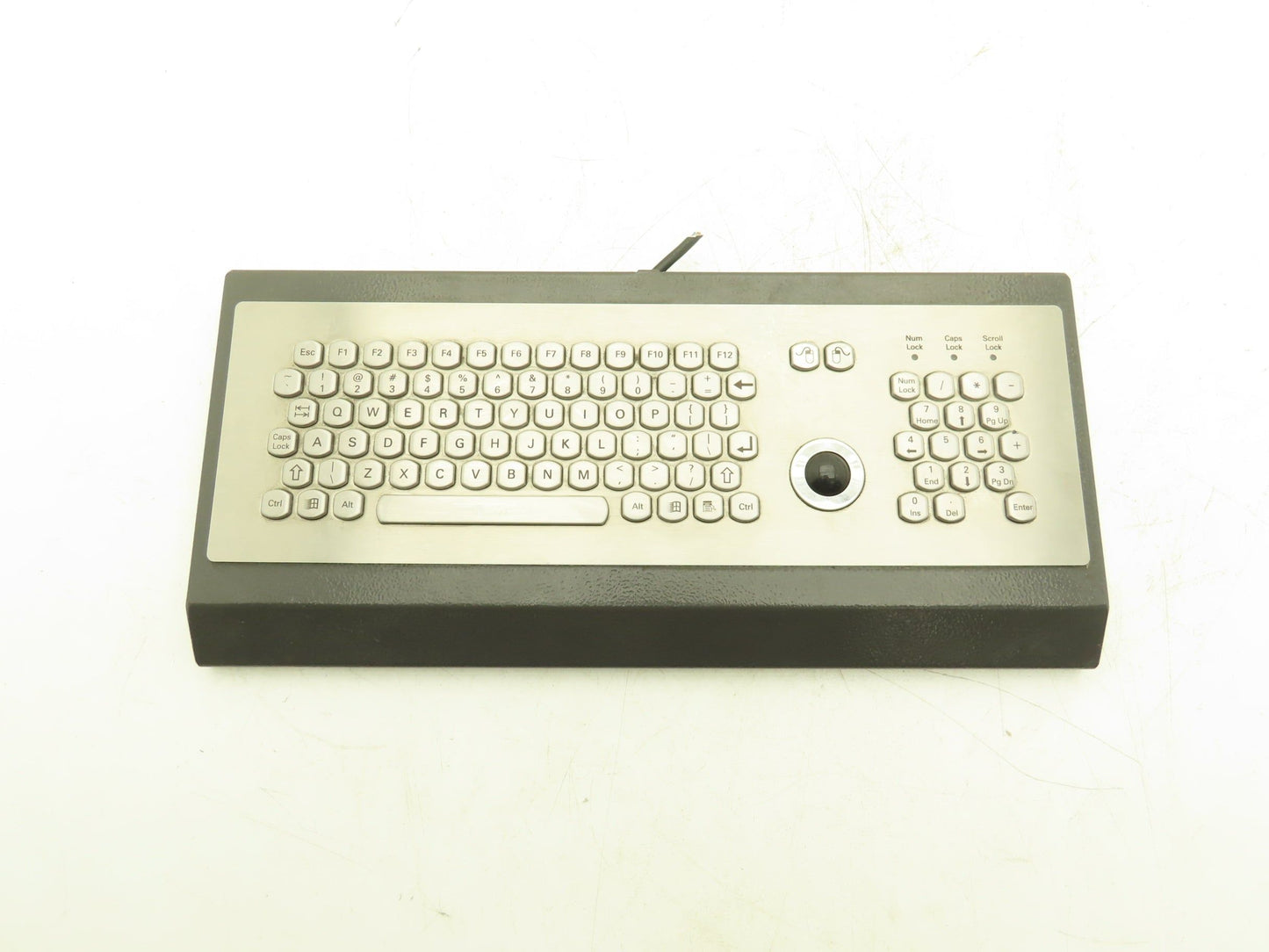Sasse 1500.9905704 Industrial Keyboard, Stainless with Trackball & Numpad