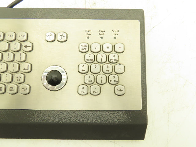 Sasse 1500.9905704 Industrial Keyboard, Stainless with Trackball & Numpad