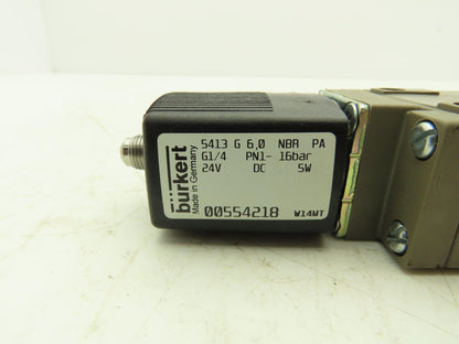 Burkert 5413 G Pilot Operated 4/2-way Solenoid Valve with Manual Override