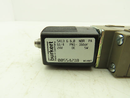 Burkert 5413 G Pilot Operated 4/2-way Solenoid Valve with Manual Override