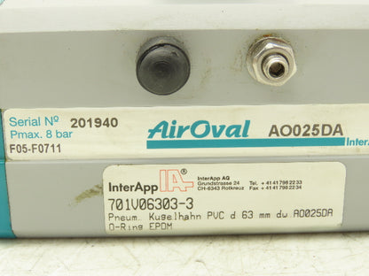 InterApp IA F05-F0711 AirOval Pneumatic Actuator 8 Bar