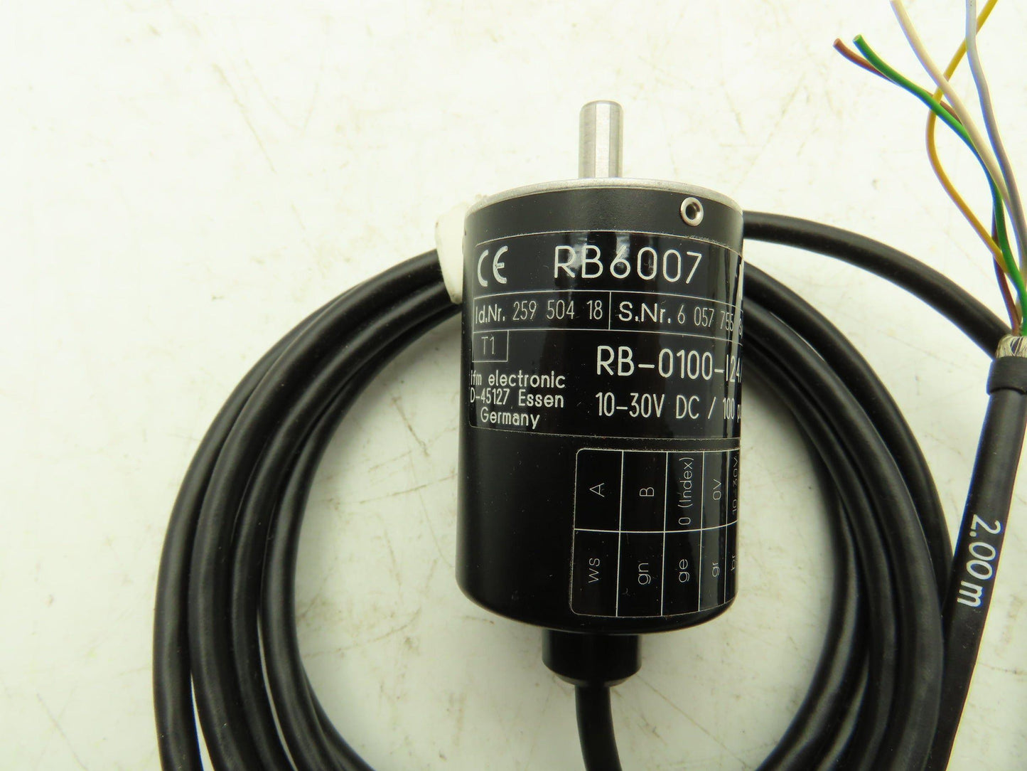 IFM RB-0100-I24/L2 RB6007 Encoder 100PPR 10-30VDC 2m cable
