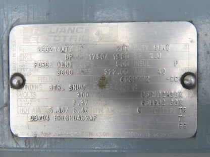 Baldor Reliance UC3214ATZ DC Electric Motor 200Hp 500V 322A 1750/1950RPM DP