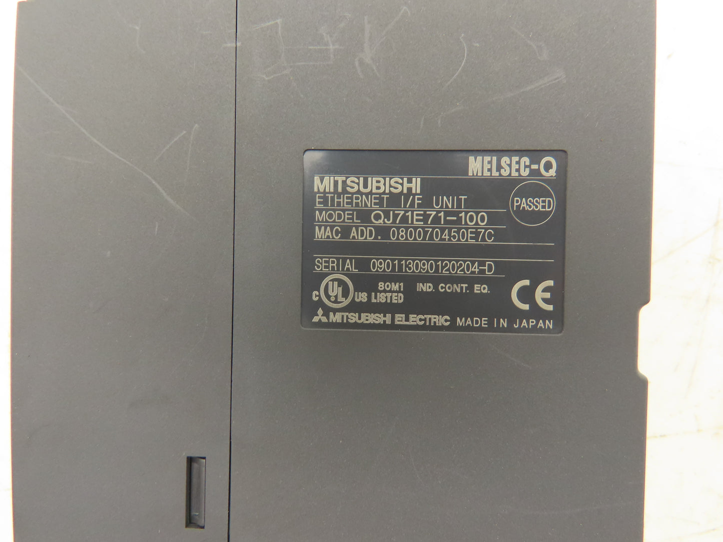 Mitsubishi QJ71E71-100 Melsec-Q Ethernet I/F Unit MISSING Display Cover