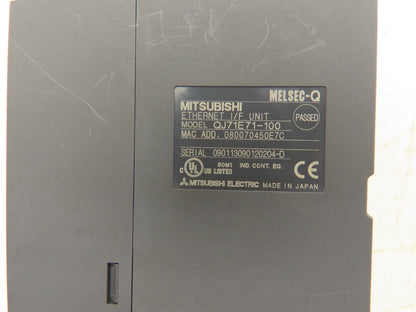 Mitsubishi QJ71E71-100 Melsec-Q Ethernet I/F Unit MISSING Display Cover