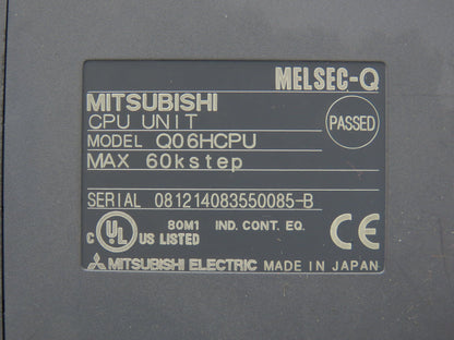 Mitsubishi Q06HCPU Melsec-Q CPU Unit 60k Step Max
