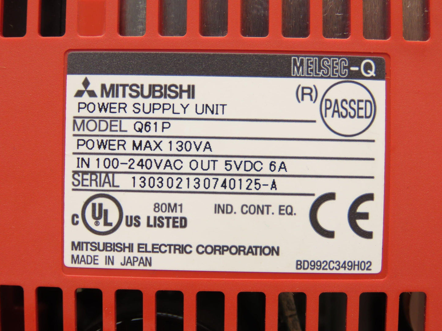 Mitsubishi Q61P Melsec-Q Power Supply 130VA 5VDC 6A Out 120/240VAC Out Lot of 4