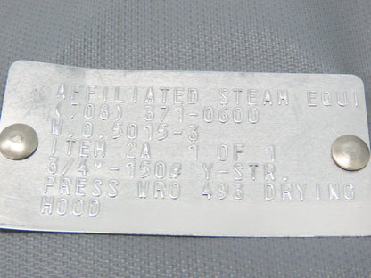 Affiliated Steam Equipment 2A Pipe Jacket Insulated Padded 3/4"-#150 Y