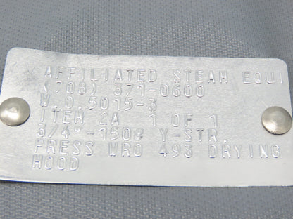 Affiliated Steam Equipment 2A Pipe Jacket Insulated Padded 3/4"-#150 Y