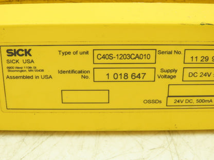 Sick C40S-1203CA010 C4000 Series Safety Light Curtain Sender
