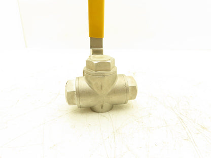 Flow-Tek 800WOG Ball Valve 3/8-316 Multiport 3-Way Stainless Steel 3/8" Threaded