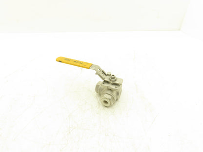 Flow-Tek 800WOG Ball Valve 3/8-316 Multiport 3-Way Stainless Steel 3/8" Threaded