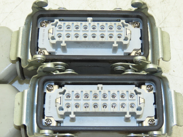 Harting 14 Pin 15/16A 500V 250v Connector Set Lot of 2 Sets