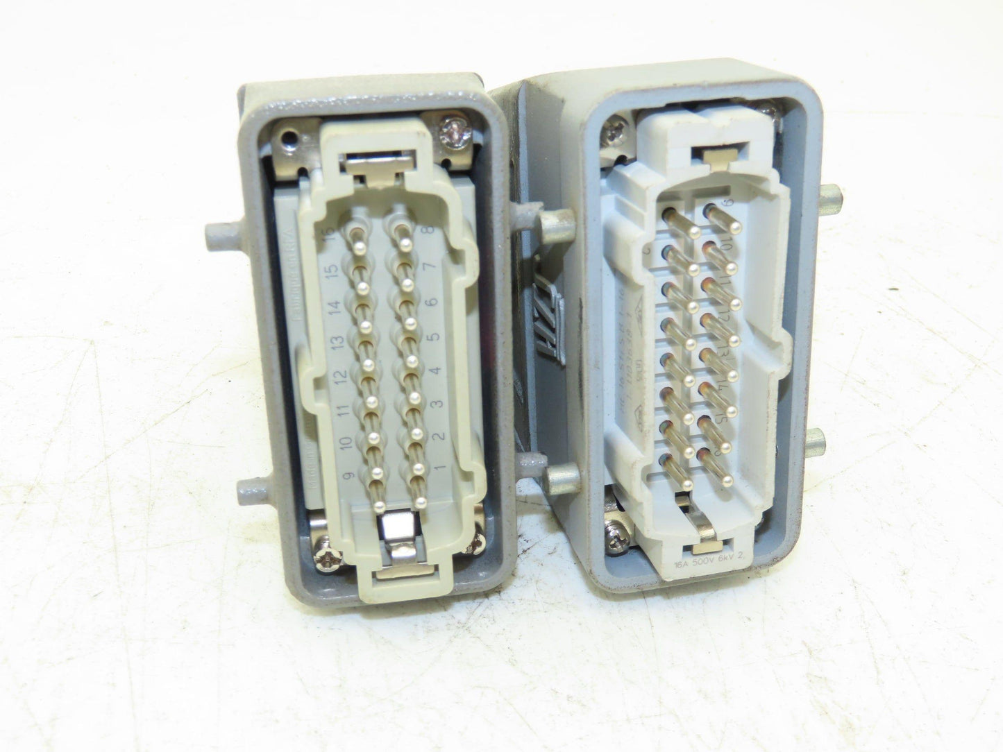 Harting 14 Pin 15/16A 500V 250v Connector Set Lot of 2 Sets