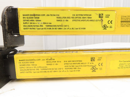Banner SLSCE30-1200Q8|SLSCR30-1200Q8 Light Curtain Receiver/Transmitter Set 1.2m