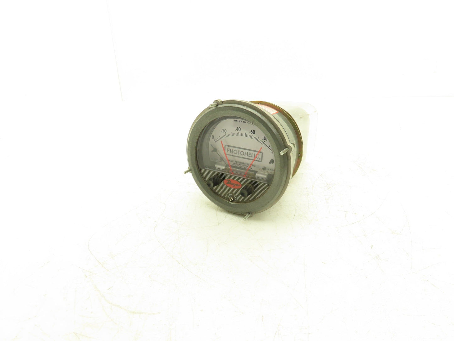 Dwyer 3001C Photohelic Pressure Switch Gauge 25PSI 120F 1" Of Water 117V